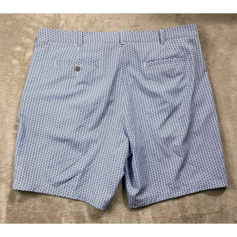 ProTour Golf Shorts Mens 40 Blue White Floral Geometric Performance Stretch